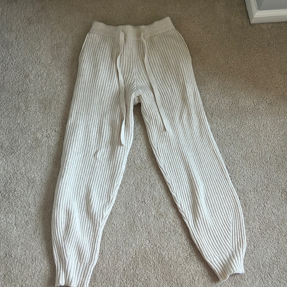 Sweater Ribbed Pants With Pockets
